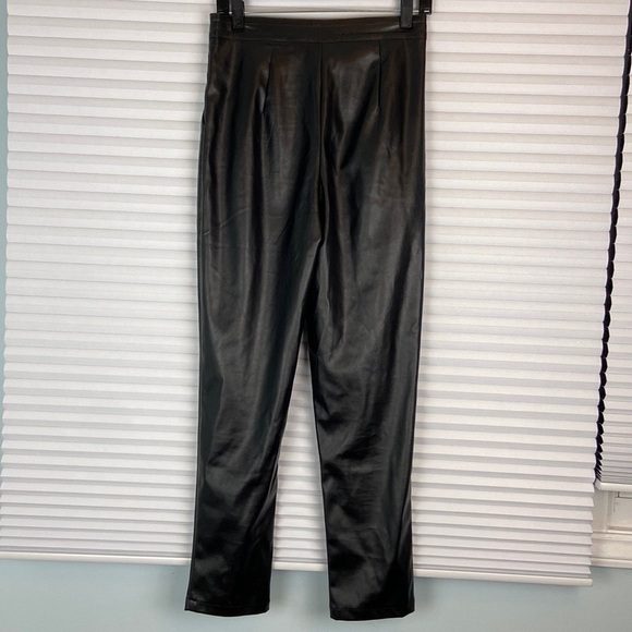 Princess Polly Love Club Pants Black Size 4 High Waist Darting Seams Vegan - Picture 5 of 14